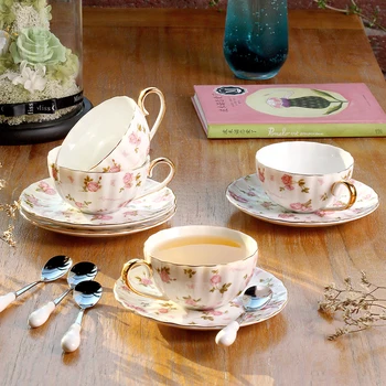 

Scandinavian Bone China Coffee Cup And Saucer Porcelain Tea Teaware Elegant Tazas De Cafe For Home