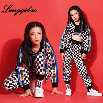 

Trendy Catwalk Girls Dance Hip Hop Style Suit Jazz Dance Costume Performance Children's Performance Clothes Children's Clothes