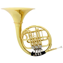 Качественный французский рожок B/Bb плоский 3 ключа бюстгальтеры S золотой лак Однорядный Сплит ветер инструмент с cupronicel мундштук случае