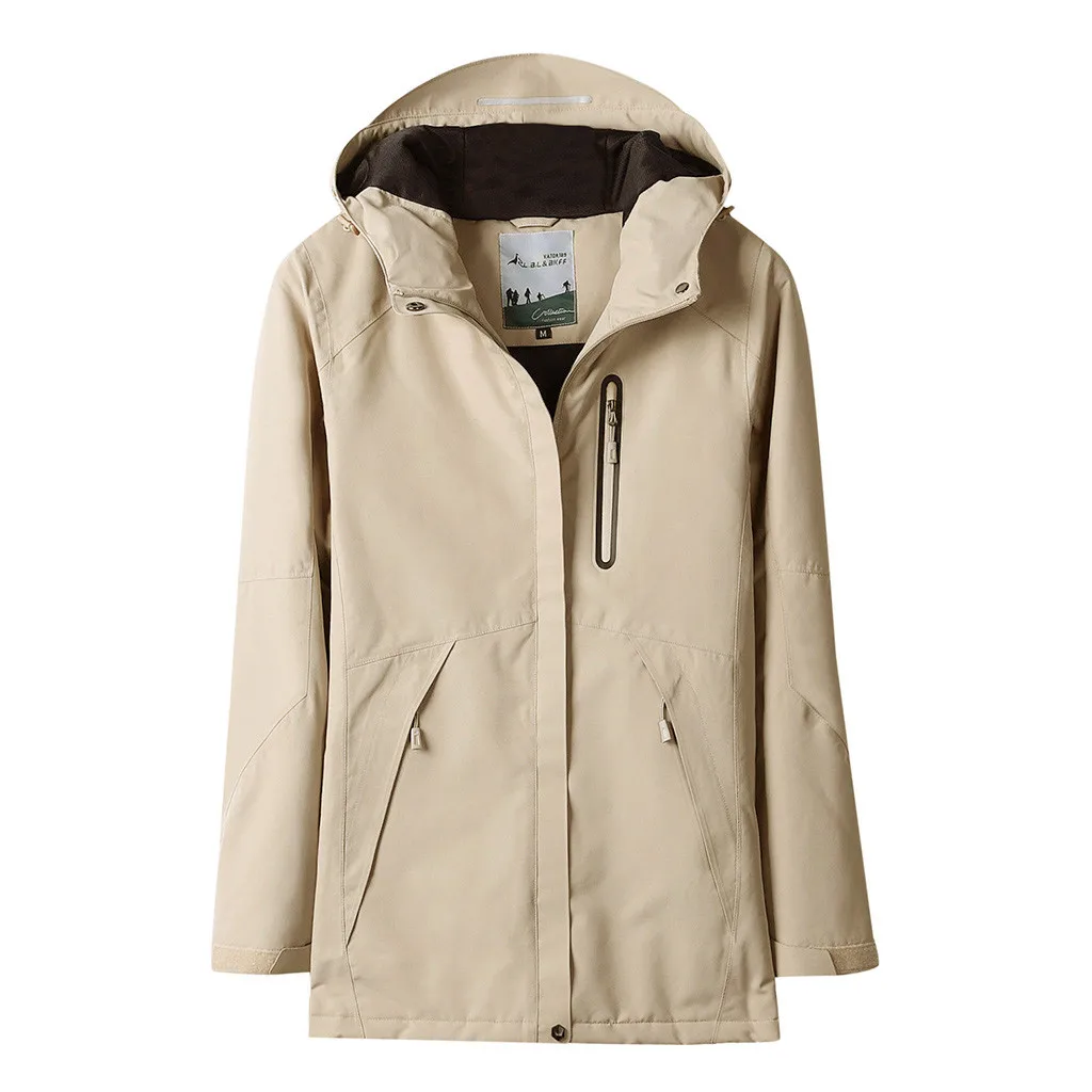 Женские зимние теплые женские пальто трехскоростной контроль температуры зарядка через usb теплая зимняя куртка для женщин базовые Топы 826 - Цвет: Khaki