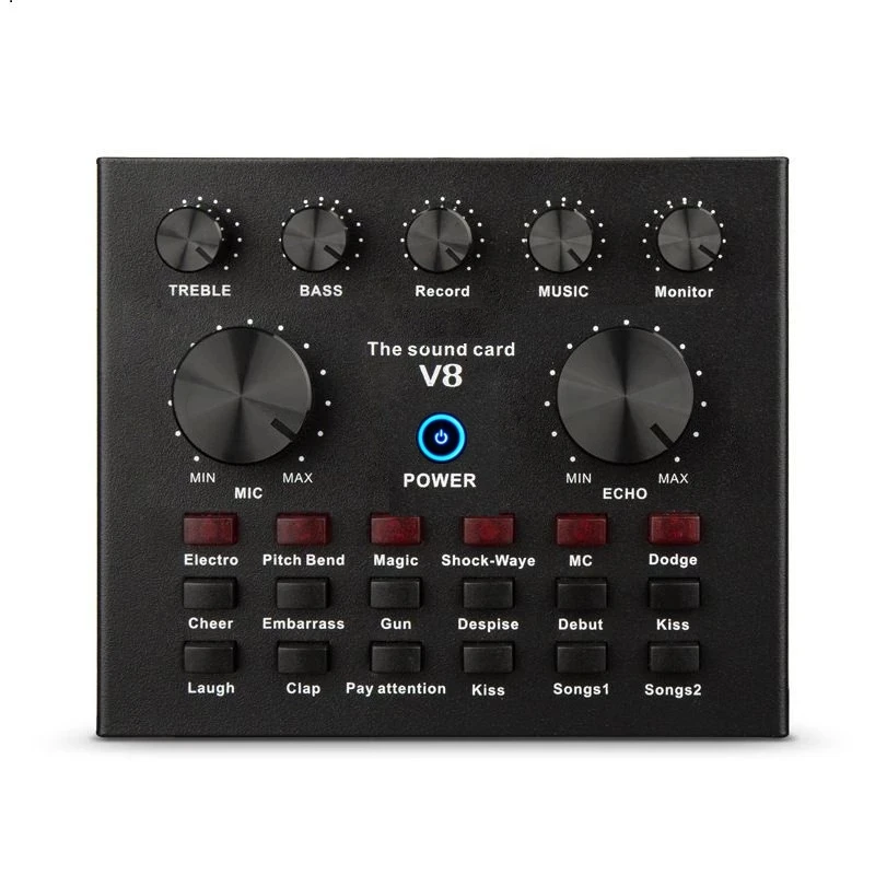 Внешняя звуковая карта V8 Pro Audio USB гарнитура микрофон - Цена: 337,21 - 1 079,08 руб.