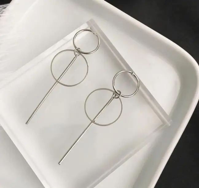 Большие серьги-гвоздики простые круглые серьги для женщин Brincos серьга Brinco серьги Oorbellen серьги ювелирные изделия Pendientes - Окраска металла: 11 silver earrings