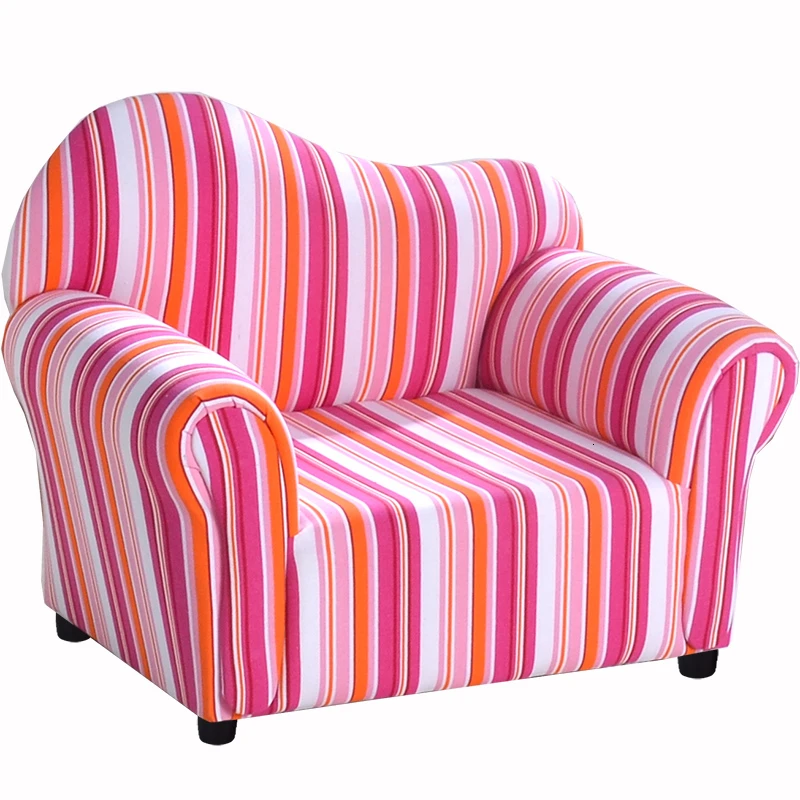 

Pink Striped Children Sofa Fabric Art Single Person Sofa Chair Kindergarten Group Close Cartoon Small Sofa Bean Bag Zitzak