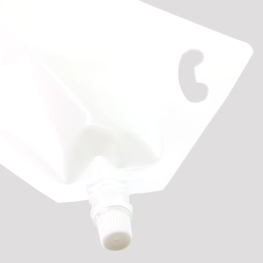 50pcs Milk Drink Nozzle Storage Bags And Free Gift Funnel Double-side White Spout Pouches Plastic Packaging Bags With Hang Hole 3