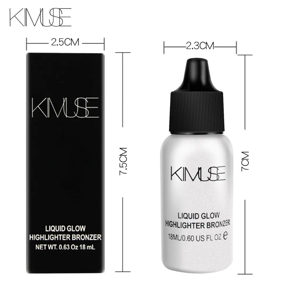 KIMUSE, жидкий Хайлайтер для лица и одиночные румяна, блестящие, осветляющие бронзаторы, макияж, мерцающие, блестящие, косметические