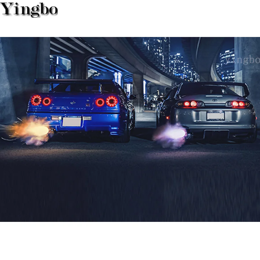 

5D Daimond Painting Cross stitch kit GTR R34 VS Supra car Daimond Embroidery Diamond mosaic Full drill square Rhinestone decor