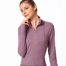 Женские куртки для бега, спортивные топы с воротником-стойкой, осенне-зимнее пальто на молнии, спортивная одежда для тренажерного зала, спортивная куртка для бега и фитнеса
