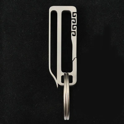 EDC Ремень Пряжка Открытый Инструмент титановый сплав брелок для ключей Мужская Талия висячие кольца - Цвет: A Style gray