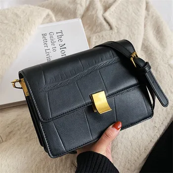 

Black Flap Shoulder Bag Women 2020 Luxury Handbags Simple Casual Female Sling Bags Quality Leather Small Lady Crossbody Purses