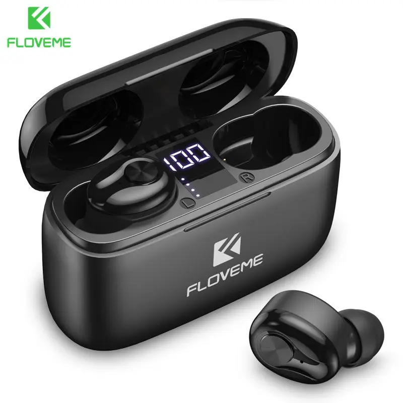 FLOVEME Bluetooth Earphone TWS Wireless Earphone Headphones For Xiaomi Huawei HIFI Sports Running Headset Support Phones HD Call