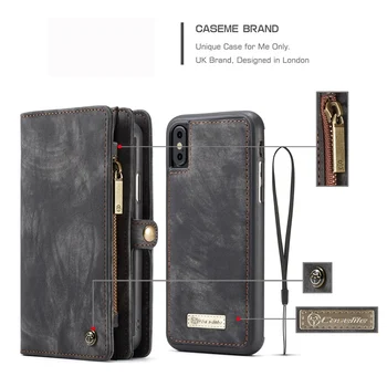 

Luxury Leather Flip Case for iPhone XS X Max Phone Case Wallet Covers Magnetic for iPhone 6 6S 7 8 Plus Coque Hoesje Card Holder