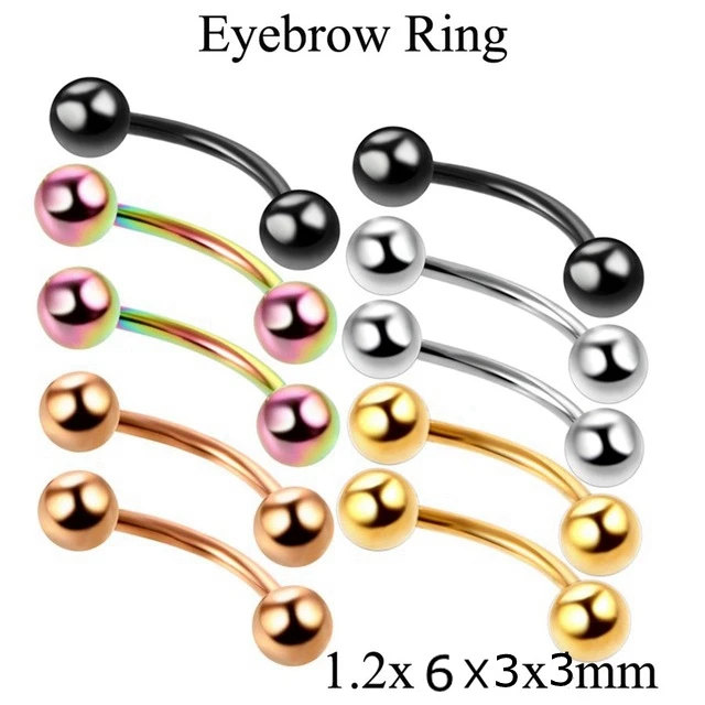 Ball Eyebrow 6mm 10 шт./лот стальное кольцо для губ 16 г гвоздик для козелка смешанные цвета ухо спиральный для хряща обруч серьги козелок Грач пирсинг ювелирные изделия - Окраска металла: Ball Eyebrow 6mm