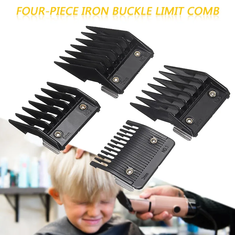 

4pcs For Wahl Cutting Guide Limit Comb Metal Backed Attachment Combs Set Trimming Clipping Replacement Accessories 3/6/9/12mm