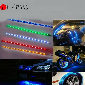 

FLYPIG New 4x Flexible LED Light Strips Waterproof for Car Truck SUV RV 12V 30CM 1FT 15SMD LED Bright High Efficient