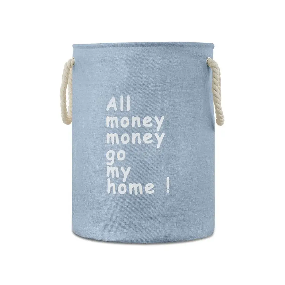 Light blue Eva плотное Двухслойное хранение белья корзина из хлопка и льна складная корзина для стирки воды корзина для хранения игрушек ведро для хранения - Цвет: Light blue