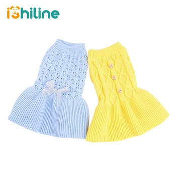 

Sweet Pet Dog Sweater Skirt Autumn Winter Dog Dress Cats Sweater Pet Knitted Pullover For Small Dogs Warm Dog Clothes Cats Coat