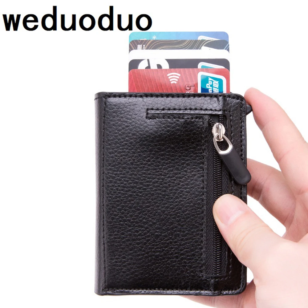 Мужской алюминиевый кошелек с задней карманом держатель для ID карт