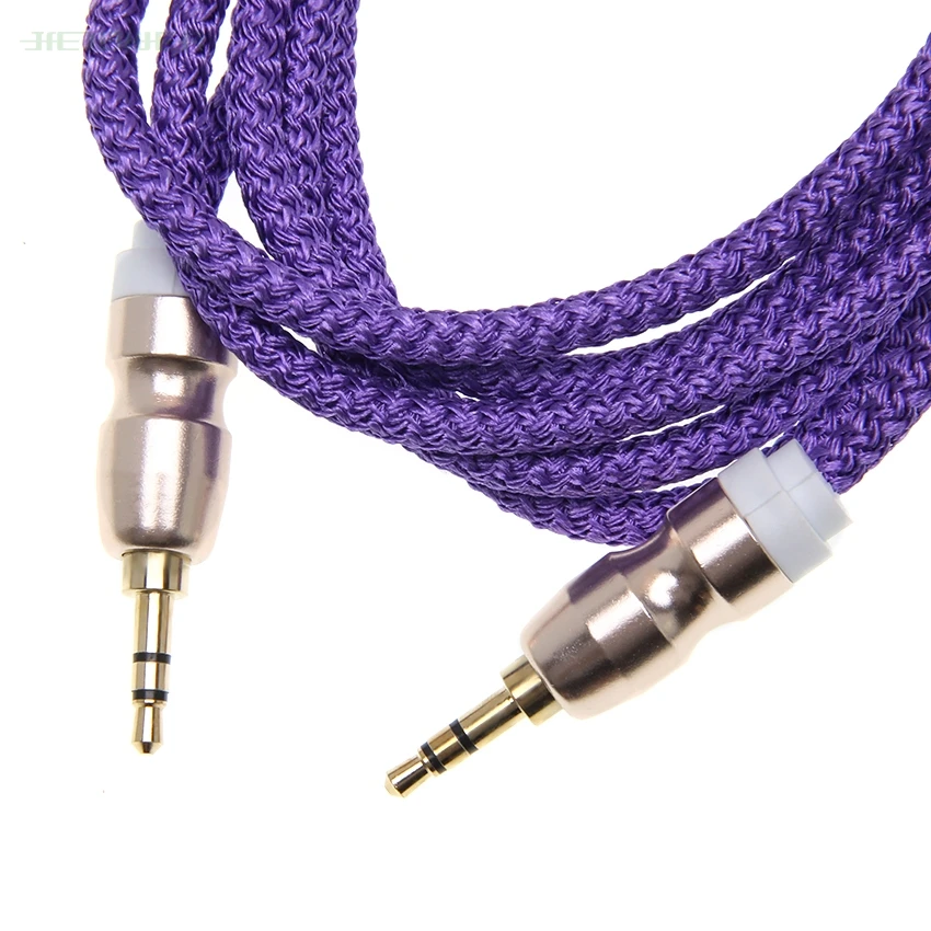 Jack Audio Cable Jack 3 5 mm Male to Male Cloth Audio Aux Cable For iPhone Car Headphone Speaker Wire Line Aux Cord 50pcs lot