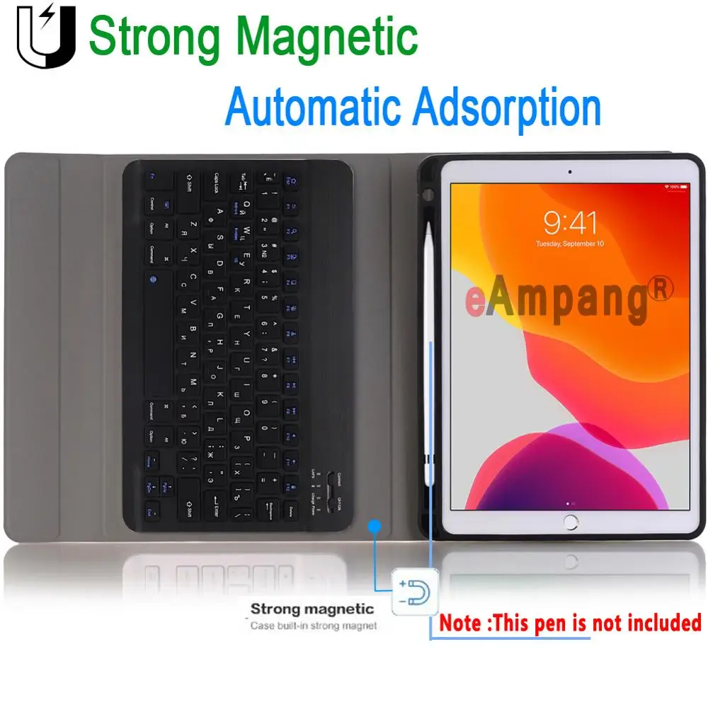 Russian Keyboard Case for Apple iPad 10.2 2019 7 7th Gen Generation A2197 A2200 A2198 A2232 Case Ke