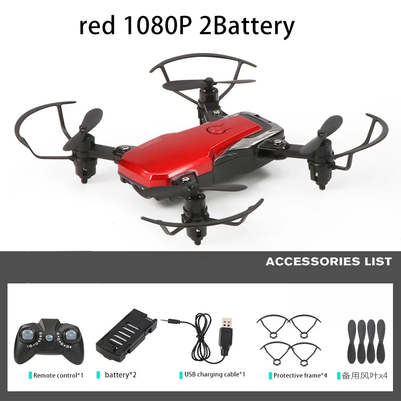 red 1080P 2B Мини Дрон M1 с камерой Hd Wifi 1080P FPV складное зарядное устройство для квадрокоптера Квадрокоптер игрушки дроны детские игрушки - Цвет: red 1080P 2B