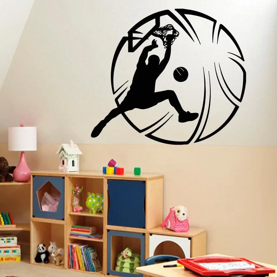 DCTAL Basketball Player Sticker Sports Decal Muurstickers Posters Vinyl Wall Decals Parede Decor Mural Basketball Sticker