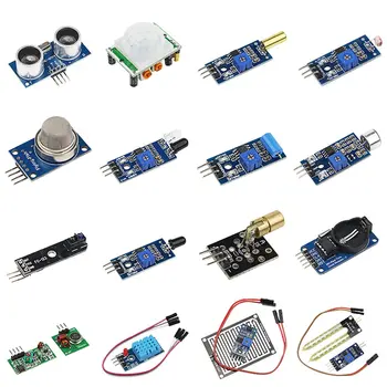 

Raspberry Pi 2nd Generation B-type Raspberry pi3 Ultrasonic Photosensitive Resistor Sound 16 Sensor Kit Ultrasound