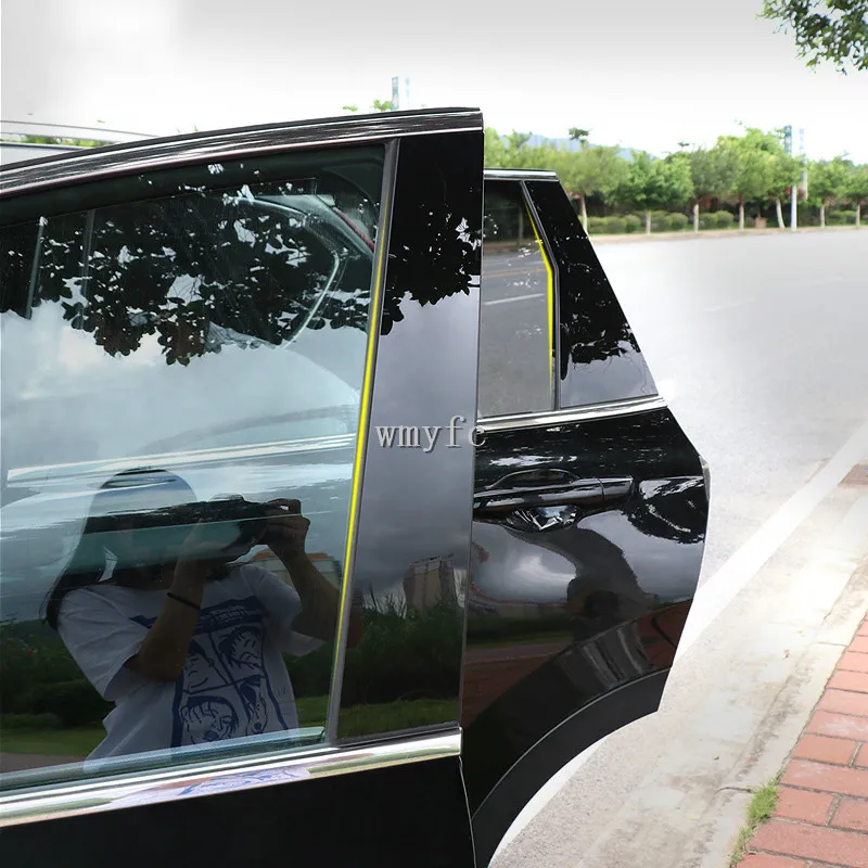Подходит для 2012 13 14 15 Хонда сrv CR-V 6 шт. Глянцевая ПК Windows наклейки для стоек отделкой автомобильные аксессуары