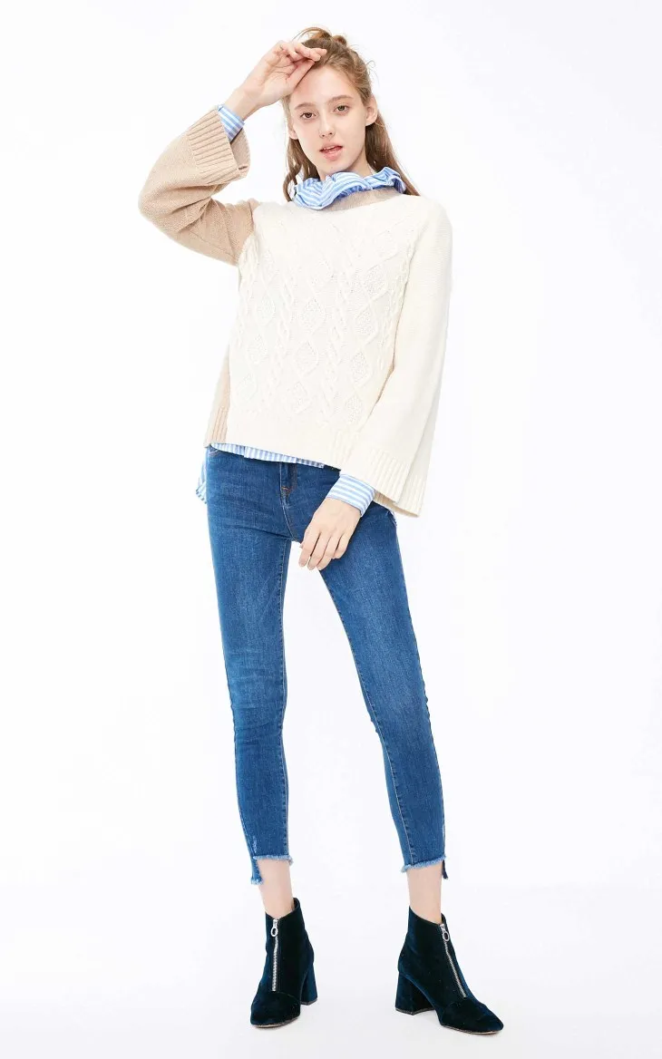 Vero Moda женский свитер с круглым вырезом из 23% шерсти и кашемира | 318413599