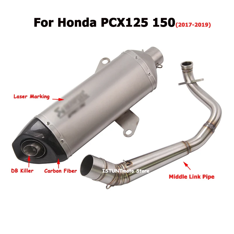 Слипоны для Honda PCX 125 PCX 150 мотоциклетные выхлопные системы выхлопной трубы Модифицированная средняя Соединительная труба с глушителем - Цвет: For PCX125 150