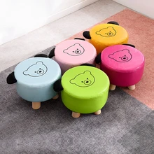 Tabouret en bois PU, banc créatif pour la maison, petit pour changer de chaussures, repose pieds bas rond et carré pour adultes, chaises de salle à manger, vanité moderne