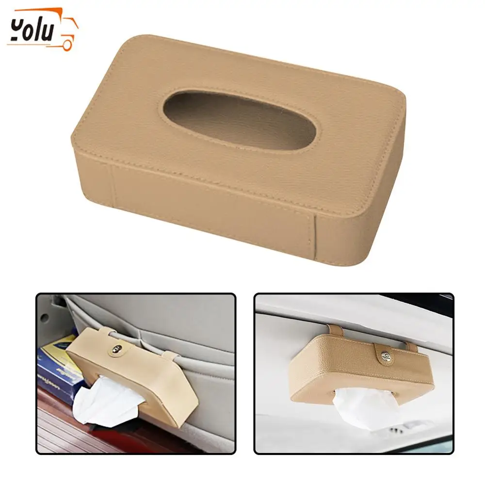 

YOLU Car Leather Tissue Bag Car Sun Block Tissue Box Sun Visor Hanging Storage Box Paper Towel Pumping