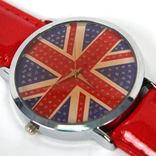 Персональный досуг наручные часы унисекс любимая Мода британский флаг Наручные часы красный