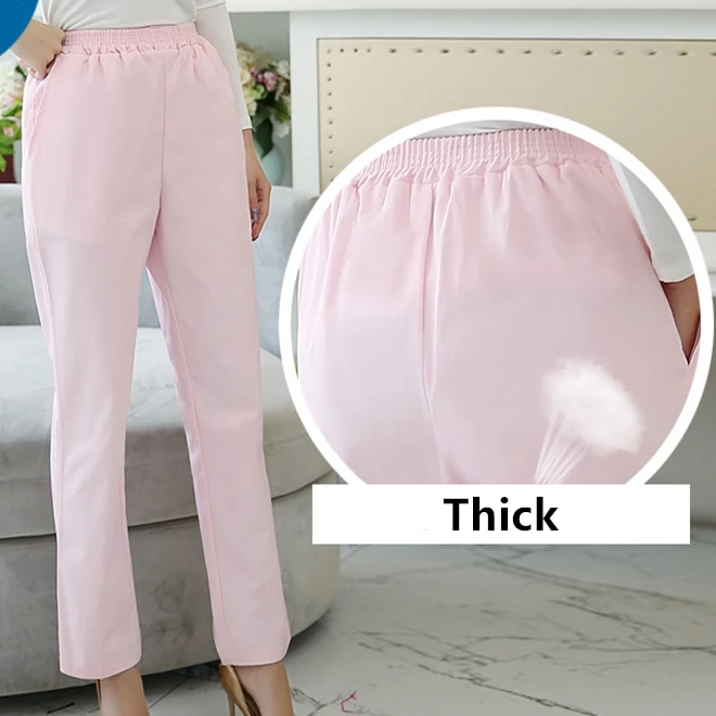 Color4 Thick Медицинские неформенные скрабы, брюки для работы, брюки для врача, медсестры, униформа для женщин, стоматологическая форма размера плюс, карманные брюки для медсестер, клиника, Женская больница - Цвет: Color4 Thick