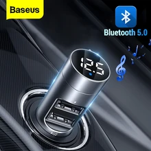 Baseus FM verici araba kablosuz Bluetooth 5.0 FM radyo modülatör araç kiti 3.1A USB araba şarjı Handsfree Aux ses MP3 oyuncu