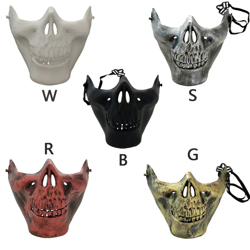 Велосипедная тренировочная Лыжная маска ТПУ полумаска маска на пол-лица для Хэллоуина череп защитная маска для езды на велосипеде CS военный игровой стойкий