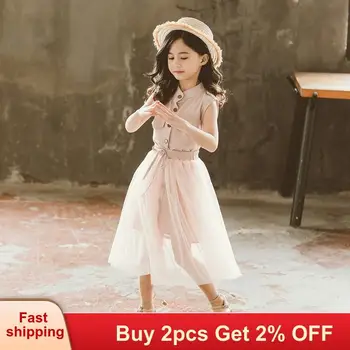 

Mayfair Cabin Children's Wear Summer Big Girls Refreshing Tide Button Tees And Dress Clothes Suits Fashion Bow Strap Cherry Set