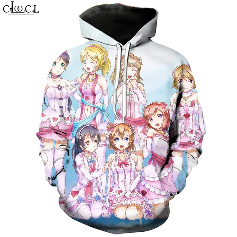 Модные классические толстовки Love Live для мужчин и женщин с 3D принтом японского аниме для девочек, спортивный костюм для бега, Повседневная Уличная одежда, хипстерские пуловеры