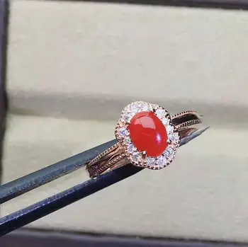 

Real 925 Sterling Silver Natural High Quality Red Coral Gemstone Ring Fashion Charm Fine Jewelry for Women Free Shipping