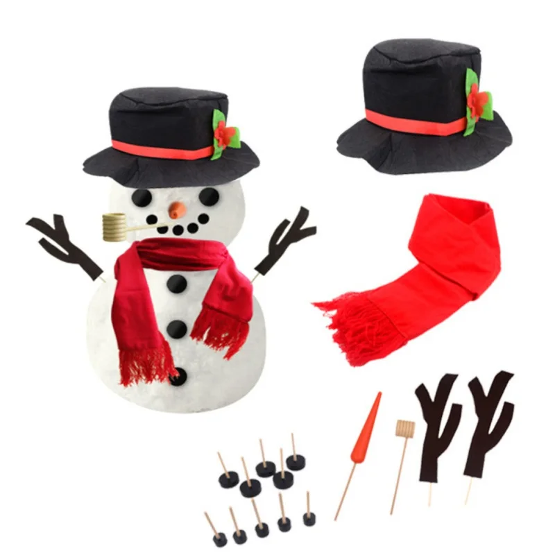 

16PCS DIY Snowman Making Decorating Dressing Kit Winter Party Kids Toys Christmas Holiday Decoration Gift