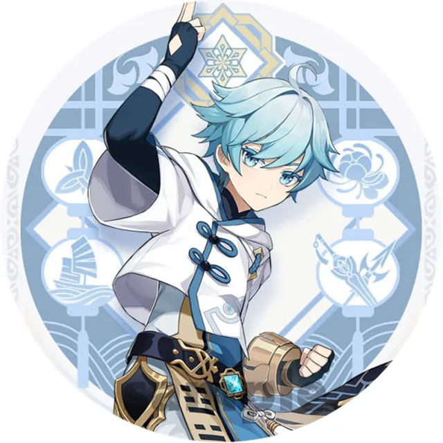 Free Shipping 58mm Online Game Genshin Impact Brooch Pin Cosplay Badge Accessories For Clothes Backpack Decoration gift 16