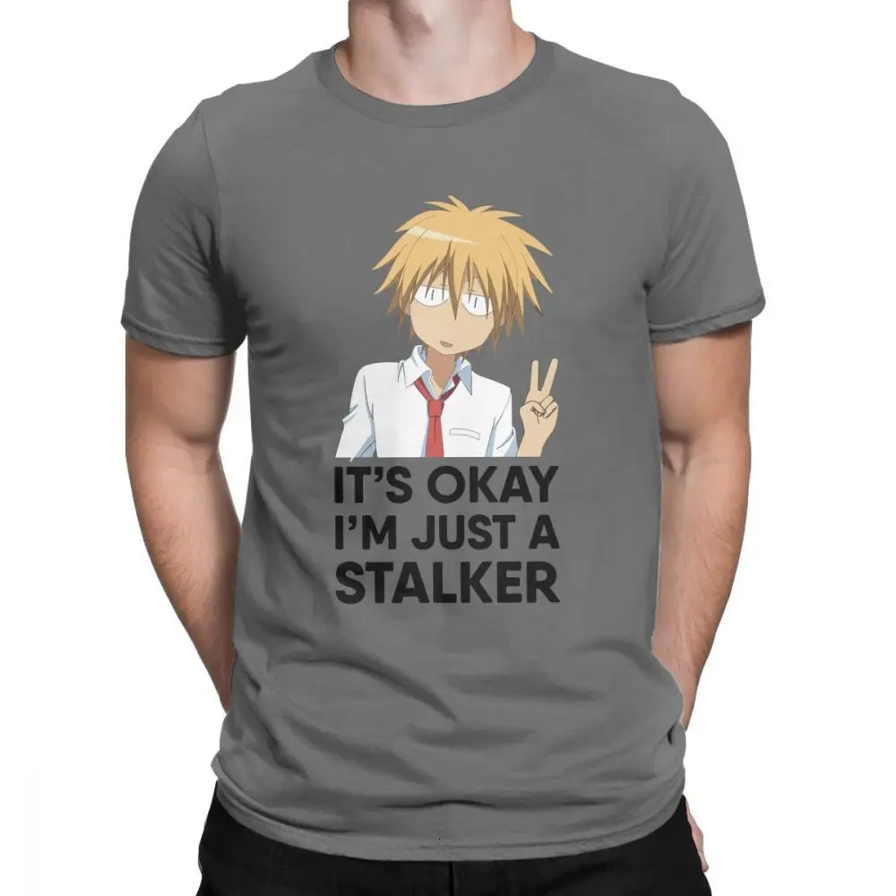 DarkGrey Midnite Star, мужские футболки, Stalker Maid Sama, новинка, хлопковые футболки с коротким рукавом, Gintama, футболка с круглым воротником, одежда размера плюс - Цвет: DarkGrey
