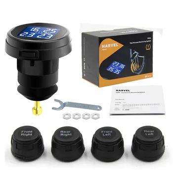 

Car TPMS Tire Pressure Monitoring System Wireless 4 Sensors Cigarette Lighter Tire Pressure Monitoring System External Sensors
