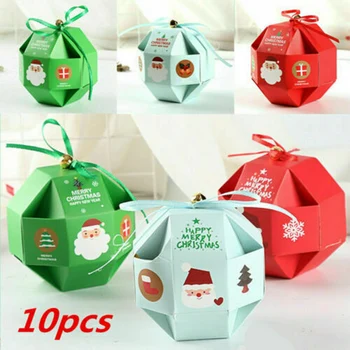 

Newest 10pcs Christmas Candy Packaging Box with Straps Gift Color Box for Party Xmas Gift Cookie Candy for Kids
