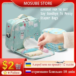 Bolsas de pañales para bebé, bolsa de pañales de maternidad de moda, mochila de viaje reutilizable para bebé, organizadores de pañales impermeables, bolsa de lactancia para bebé