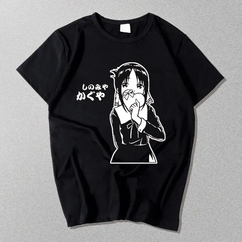 Anime Kaguya-sama: Love Is War Shinomiya Kaguya Fujiwara Chika Cosplay T-shirt Summer cotton Unisex men T Shirt Short Sleeve Tee