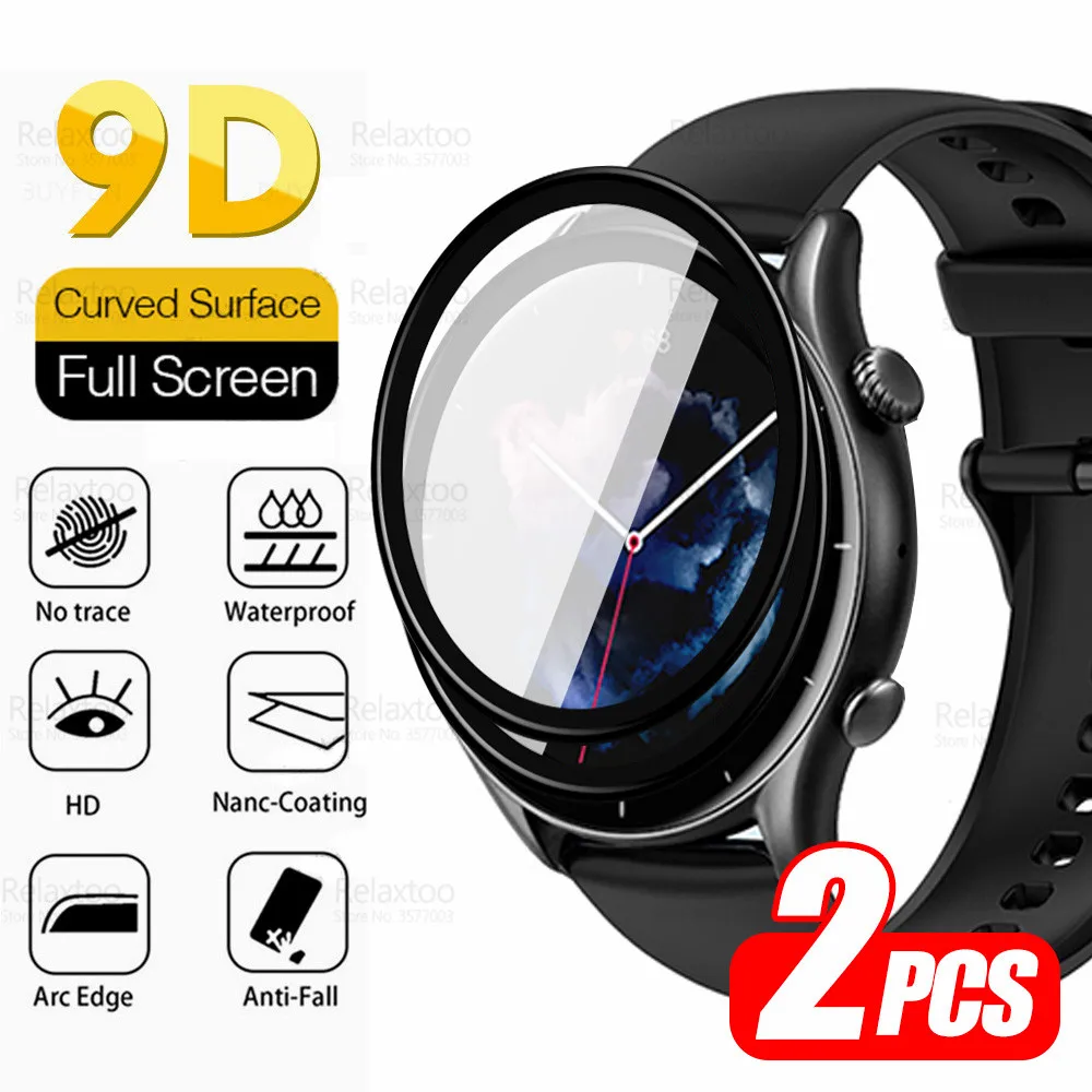 

For Huami Amazfit GTR 3 Pro Glass 2pcs 9D Soft Protective Glas Amaz Fit GTR3 3Pro GTR3Pro Screen Protector SmartWatch Cover Film