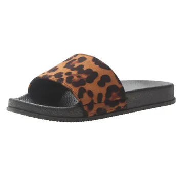 

Slippers Summer Women Leopard Print Flat Casual Sandals Beach slippers Ladies material thick bottom bathroom outdoor SHOES#330