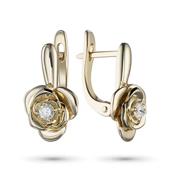

Earrings made of yellow gold with diamonds e0301sg04200870
