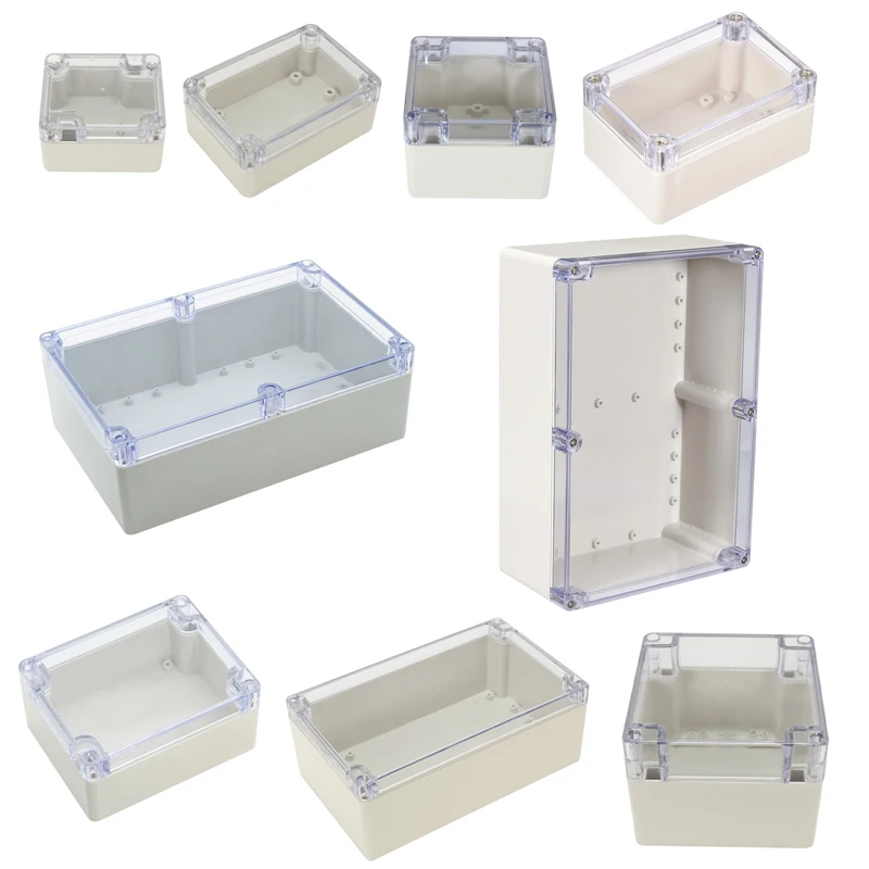 

Waterproof Transparent PC Clear Cover Enclosure Plastic Box Electronic Project Case Instrument Electrical Junction Box Housing