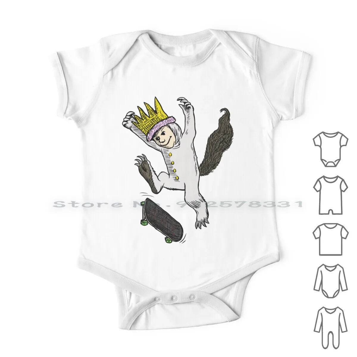 

Max Newborn Baby Clothes Rompers Cotton Jumpsuits Childrens Book Max Skateboarding Where The Wild Things Are Sendak Infant Long